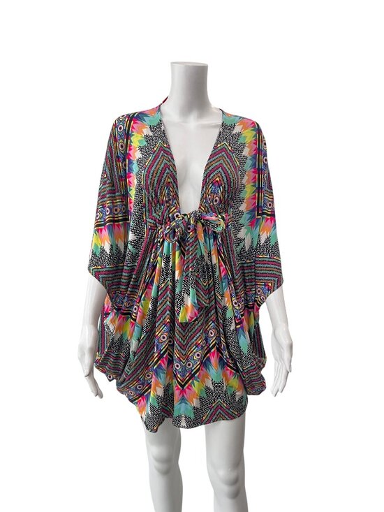 Mara Hoffman Other - $276 Mara Hoffman Swim Multi Geometric Cover-Up Mini poncho Dress one size